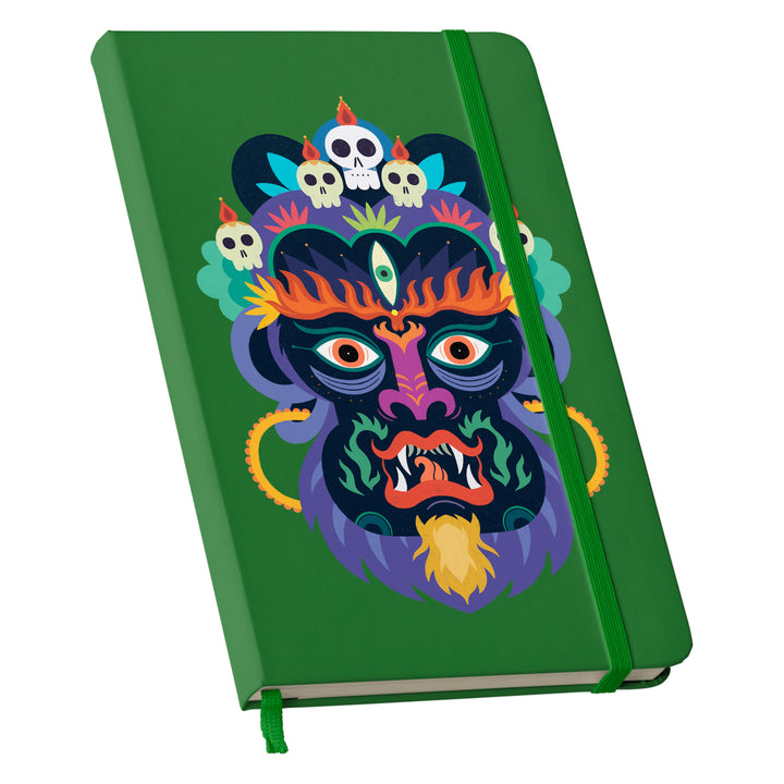 Taccuino Mahakala dell'album Taccuini selvatici di Silvia Mauri: copertina soft touch in 8 colori, con chiusura e segnalibro coordinati