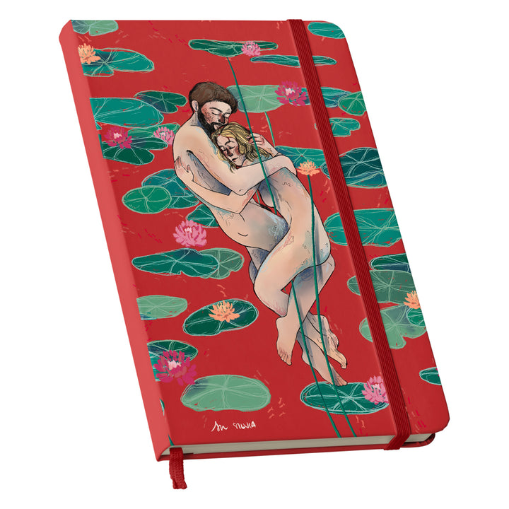 Taccuino Io proteggo te, tu proteggi me dell'album Taccuini blu di Blulimone: copertina soft touch in 8 colori, con chiusura e segnalibro coordinati