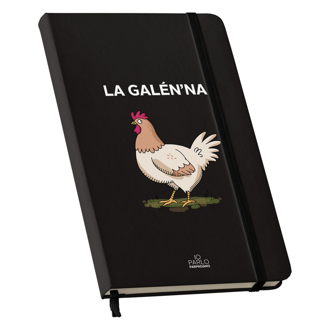 Taccuino LA GALÉN'NA dell'album LÌNNEA BÉSTJI di Io parlo parmigiano: copertina soft touch in 8 colori, con chiusura e segnalibro coordinati