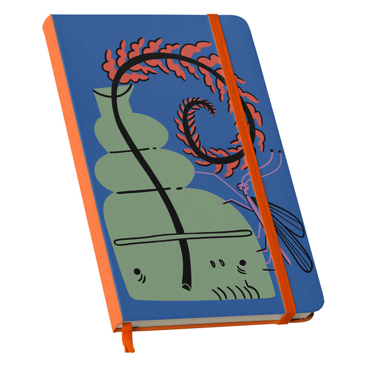 Taccuino Brainy dell'album Lo scrivo qui così mi ricordo di Tigre contro Tigre: copertina soft touch in 8 colori, con chiusura e segnalibro coordinati