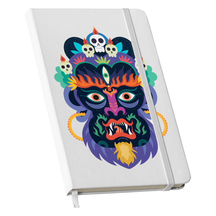 Taccuino Mahakala dell'album Taccuini selvatici di Silvia Mauri: copertina soft touch in 8 colori, con chiusura e segnalibro coordinati