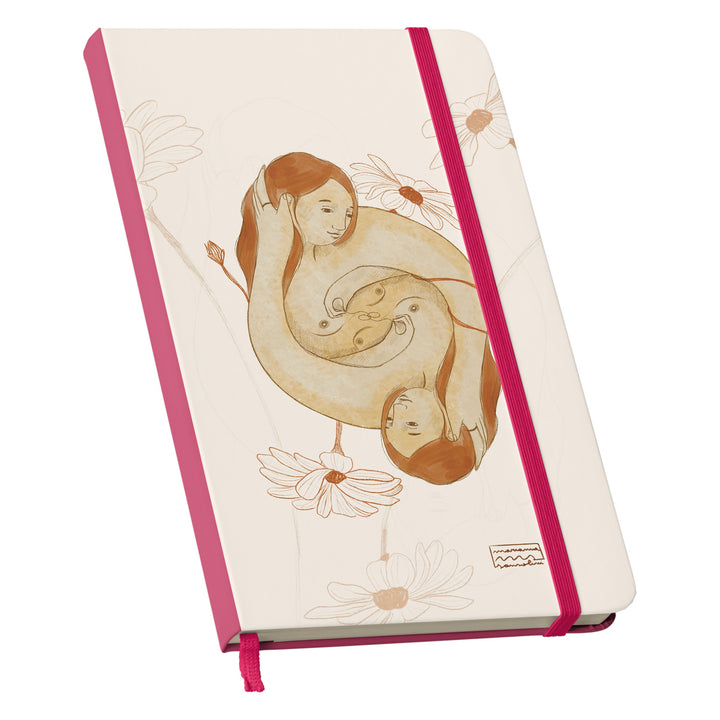 Taccuino Abbi cura dell'album Ama di Marianna Sansolini illustra: copertina soft touch in 8 colori, con chiusura e segnalibro coordinati