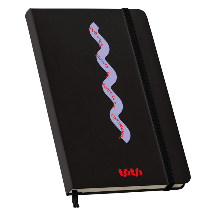 Taccuino Può anche piovere 03 dell'album Mapperó di TSITSI CONCEPT: copertina soft touch in 8 colori, con chiusura e segnalibro coordinati