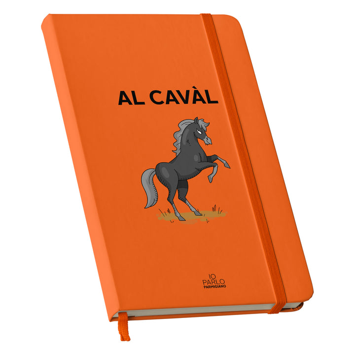 Taccuino AL CAVÀL dell'album LÌNNEA BÉSTJI di Io parlo parmigiano: copertina soft touch in 8 colori, con chiusura e segnalibro coordinati