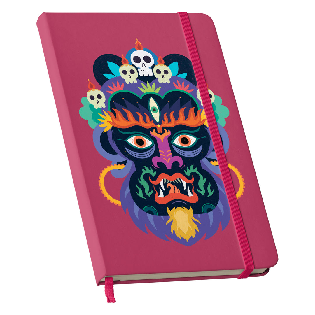 Taccuino Mahakala dell'album Taccuini selvatici di Silvia Mauri: copertina soft touch in 8 colori, con chiusura e segnalibro coordinati
