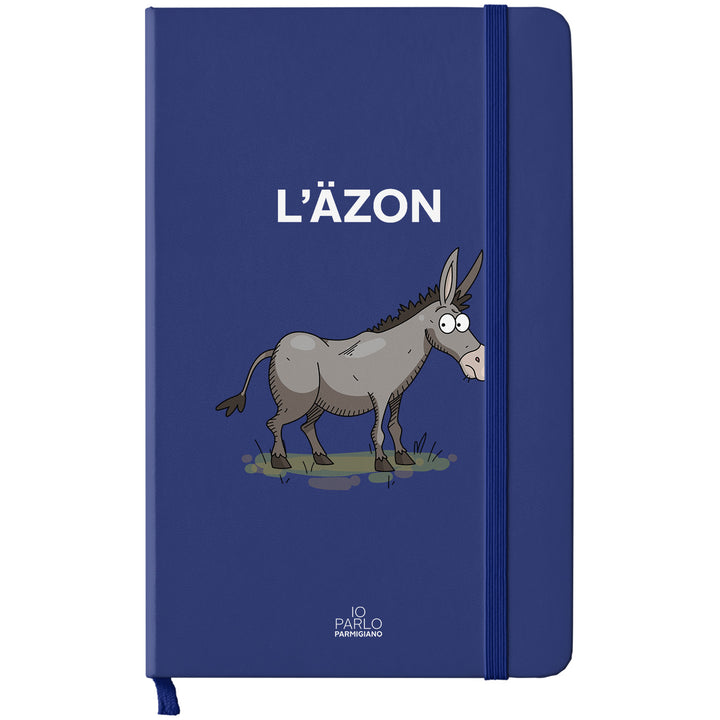 Taccuino L'ÄZON dell'album LÌNNEA BÉSTJI di Io parlo parmigiano: copertina soft touch in 8 colori, con chiusura e segnalibro coordinati