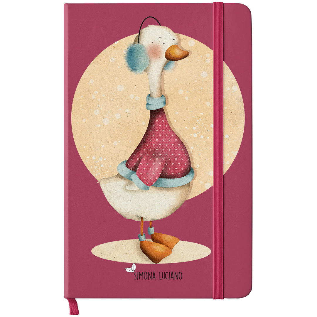 Taccuino Papera dell'album Wonderland di Simona Luciano: copertina soft touch in 8 colori, con chiusura e segnalibro coordinati