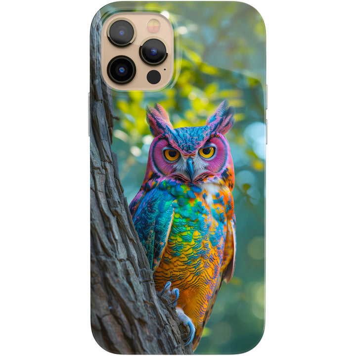 Cover Gufo Reale dell'album Animali colorati di Ideandoo per iPhone, Samsung, Xiaomi e altri