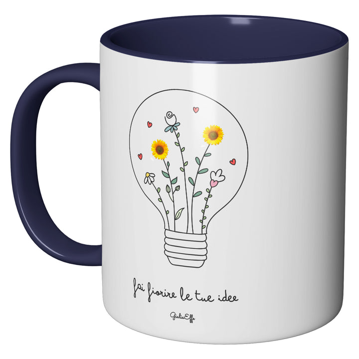 Tazza in ceramica Fai fiorire le tue idee dell'album Creatività su ceramica di GiuliaEffe perfetta idea regalo