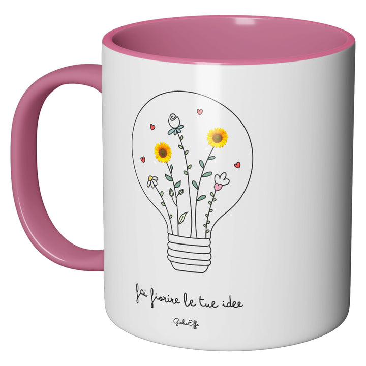 Tazza in ceramica Fai fiorire le tue idee dell'album Creatività su ceramica di GiuliaEffe perfetta idea regalo