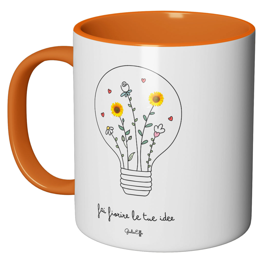 Tazza in ceramica Fai fiorire le tue idee dell'album Creatività su ceramica di GiuliaEffe perfetta idea regalo