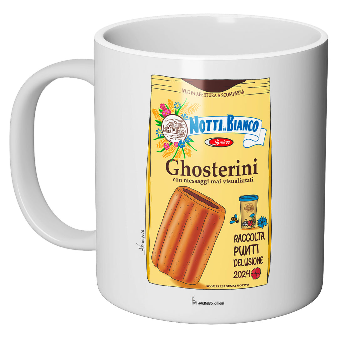 Tazza in ceramica Ghosterini dell'album Notti in Bianco di Kimi perfetta idea regalo