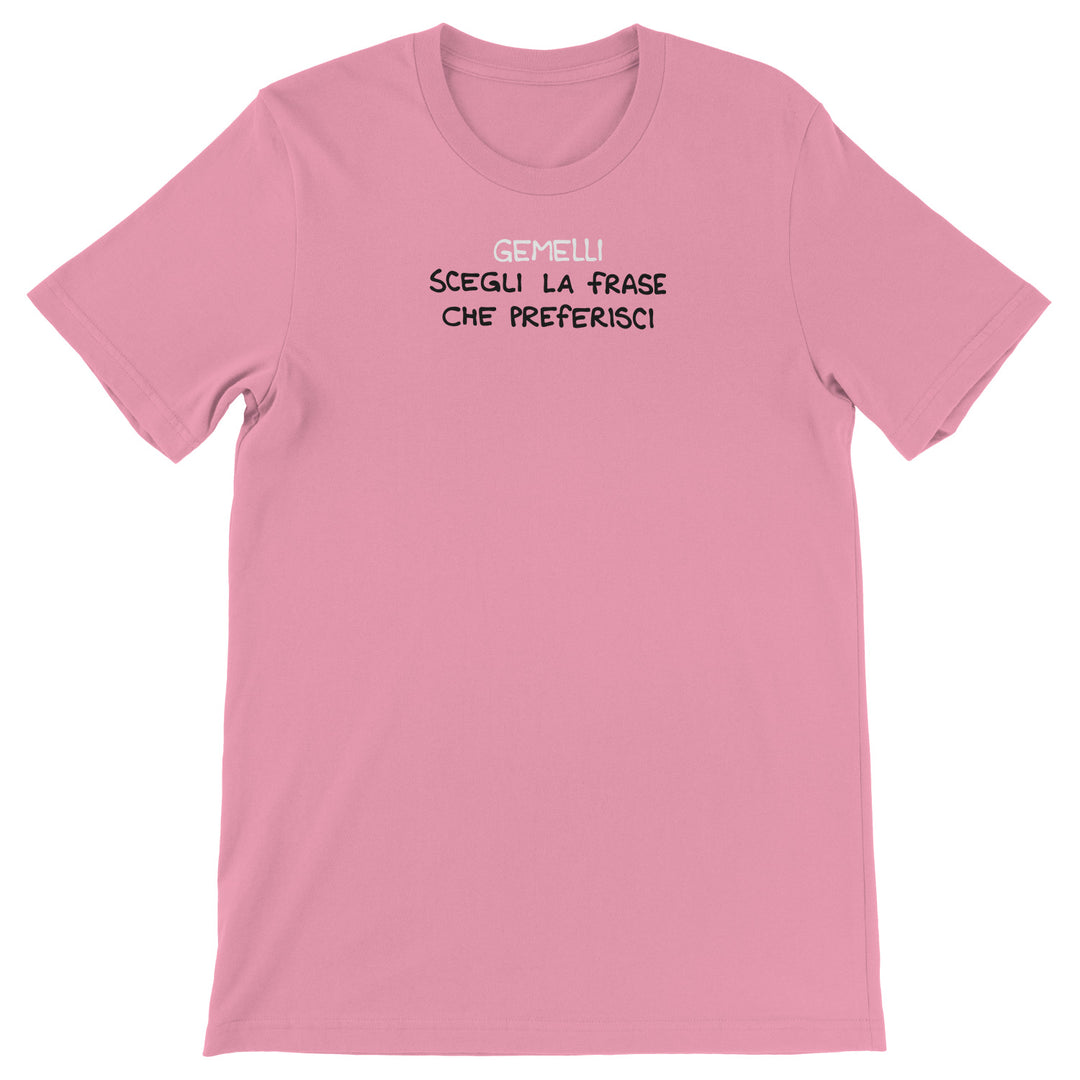 Maglietta Gemelli dell'album Segni Zodiacali Magliette di Luigi Torres Cerciello, T-Shirt uomo donna e bambino a maniche corte in cotone con girocollo