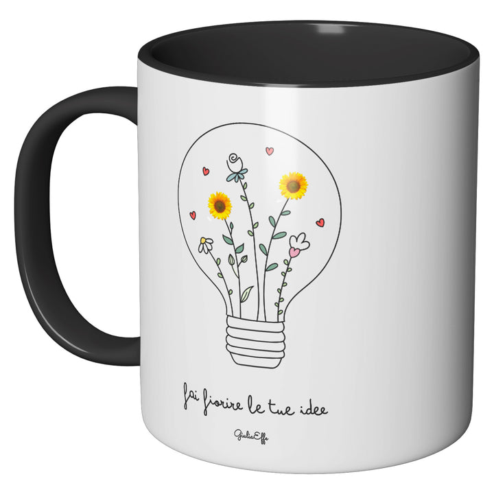Tazza in ceramica Fai fiorire le tue idee dell'album Creatività su ceramica di GiuliaEffe perfetta idea regalo