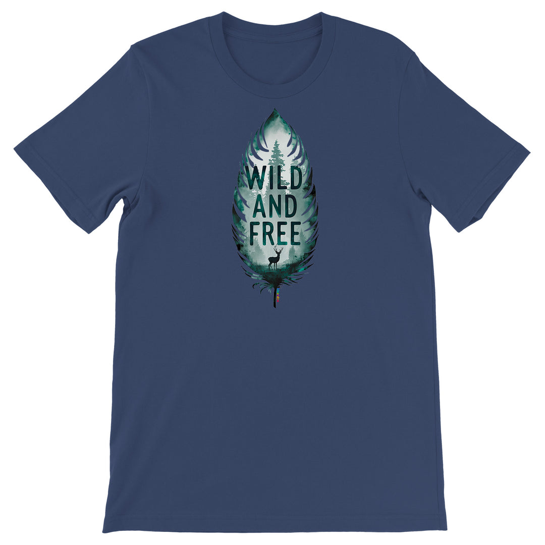 Maglietta Cervo dell'album Natura Selvaggia di Ideandoo, T-Shirt uomo donna e bambino a maniche corte in cotone con girocollo