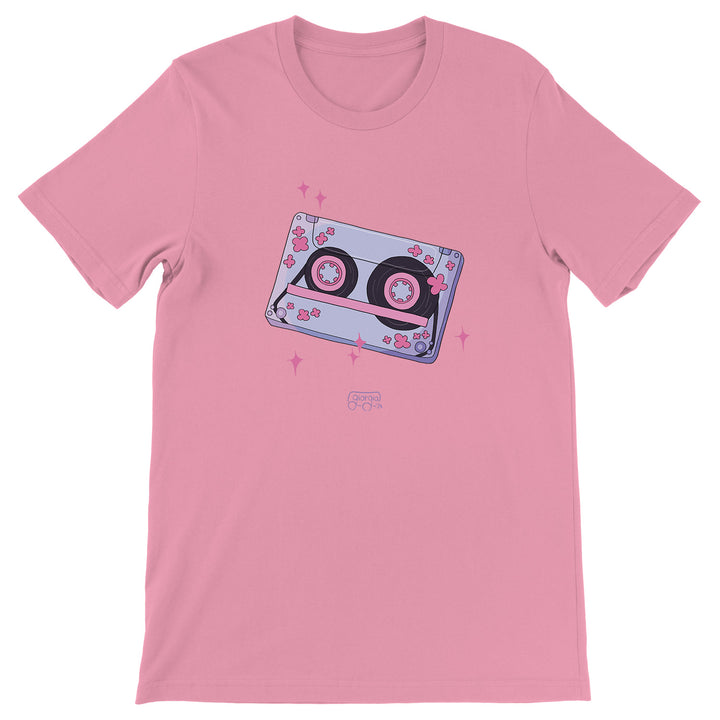 Maglietta Musicassetta dell'album Magie di Giorgia_illustrator, T-Shirt uomo donna e bambino a maniche corte in cotone con girocollo