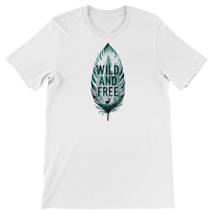 Maglietta Cervo dell'album Natura Selvaggia di Ideandoo, T-Shirt uomo donna e bambino a maniche corte in cotone con girocollo
