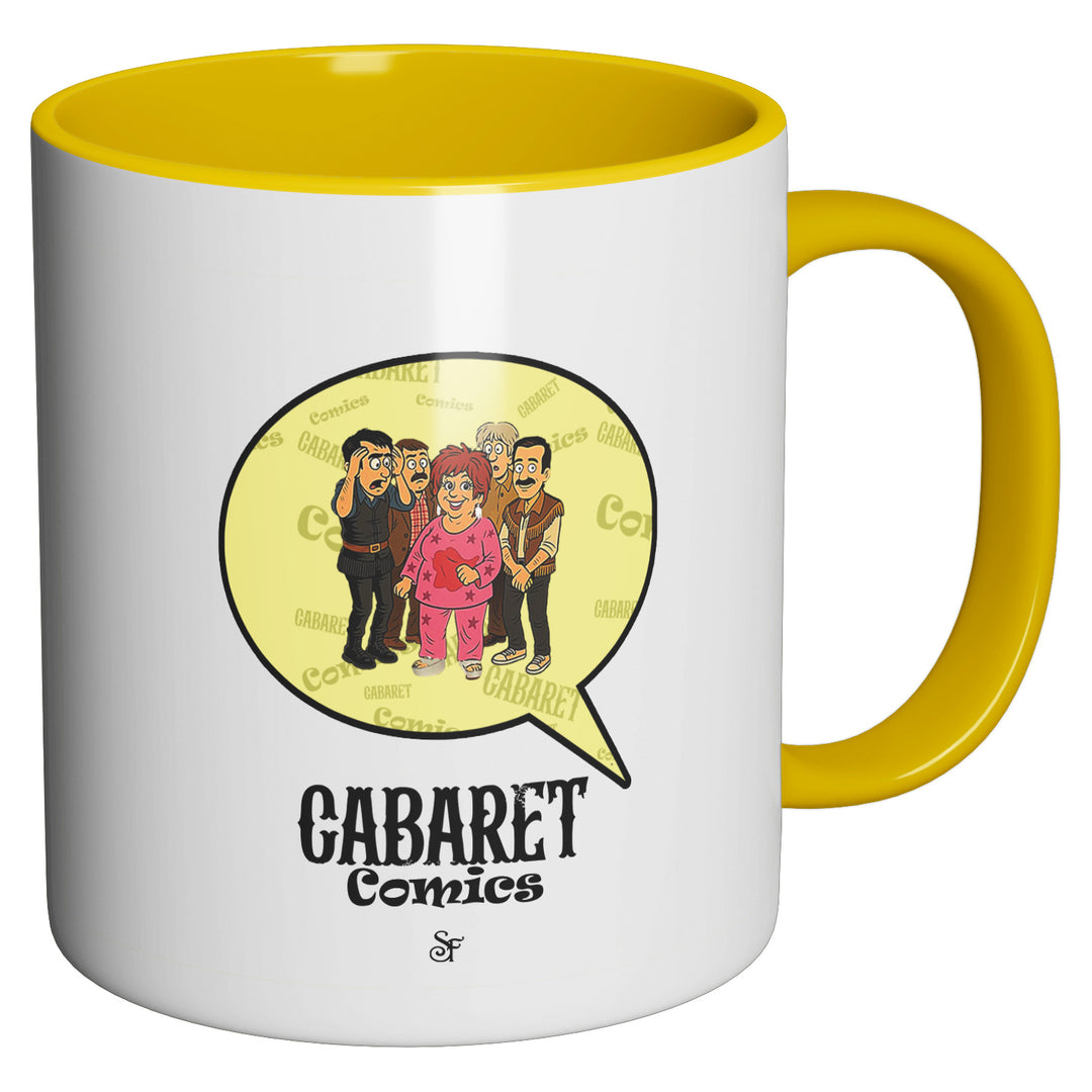 Tazza in ceramica Cabaret Comics - giallo dell'album The Nightingale of Cavriago in comics - Tazze di SF Creator & Co perfetta idea regalo