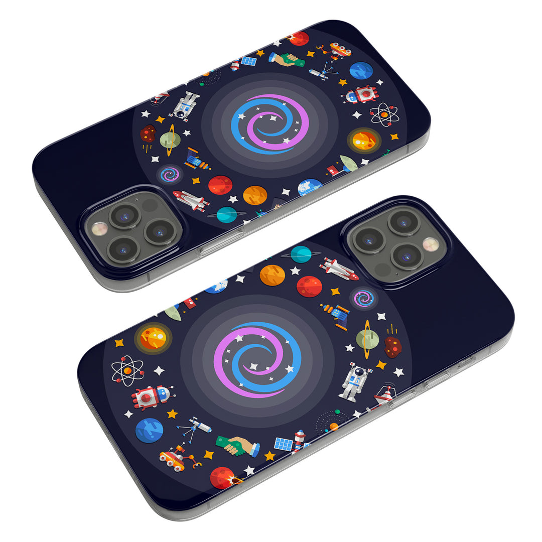 Cover Galassia cartoon dell'album Spazio stellare di Ideandoo per iPhone, Samsung, Xiaomi e altri