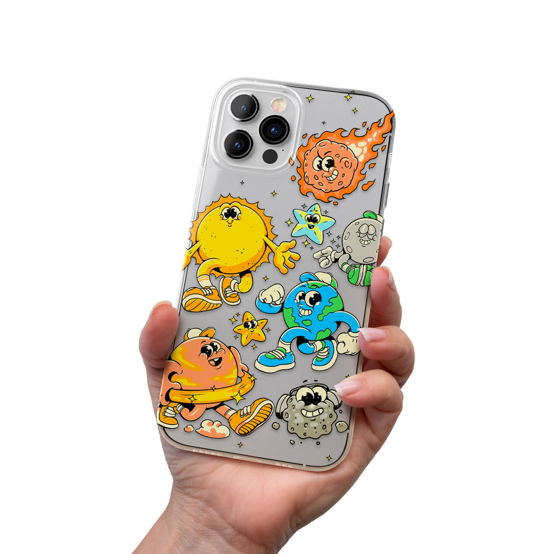 Cover Pianeti stile cartoni animati dell'album Spazio stellare di Ideandoo per iPhone, Samsung, Xiaomi e altri