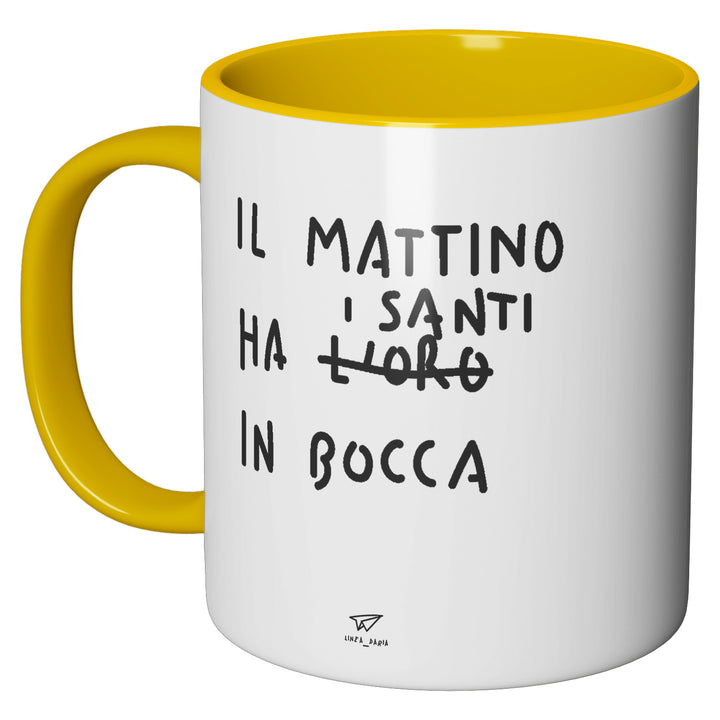 Tazza in ceramica Il mattino ha i santi in bocca dell'album Linea tazze di Linea Daria perfetta idea regalo