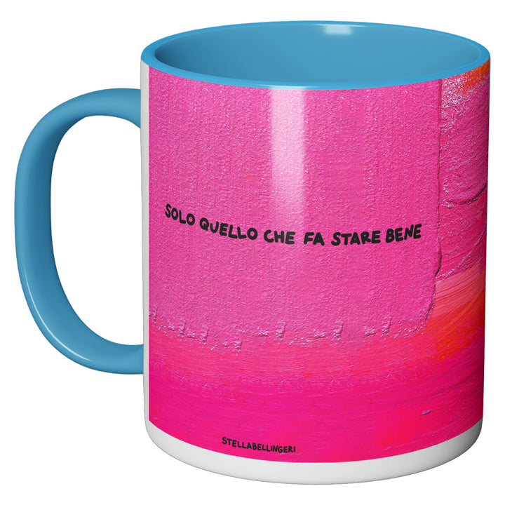 Tazza in ceramica Solo quello che fa stare bene dell'album Therapy mug di Stella Bellingeri perfetta idea regalo