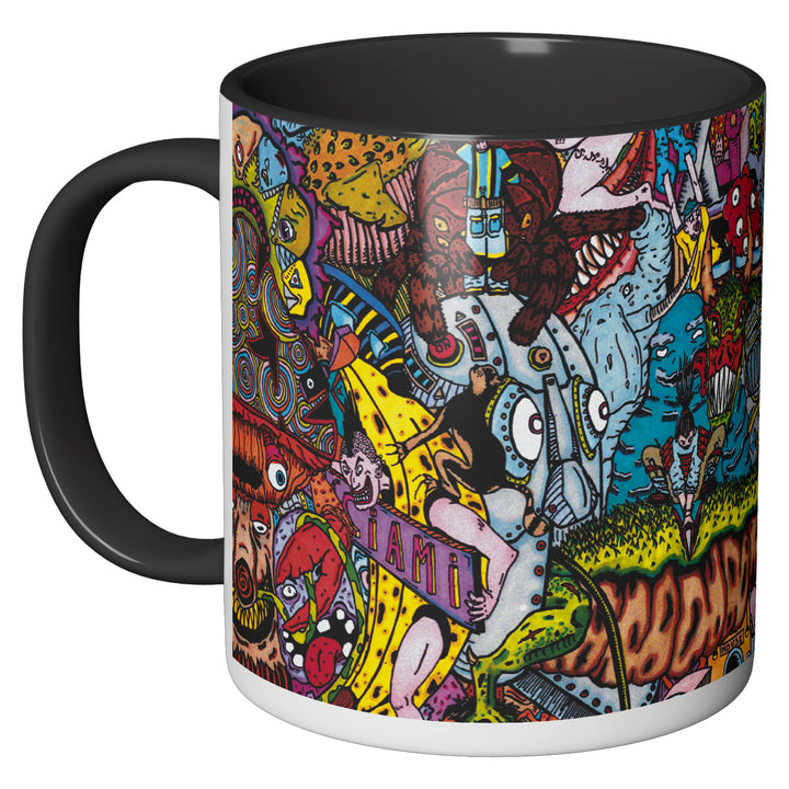 Tazza in ceramica Trippy puzzle dell'album Chaotic mug di Daniele Pierantozzi perfetta idea regalo