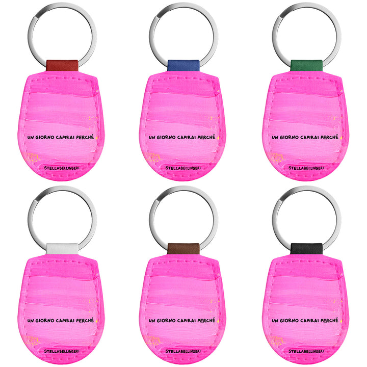 Portachiavi in pelle Un giorno capirai perchè dell'album Therapy Keyring di Stella Bellingeri con anello in metallo, Disponibili in 6 Colori, Stampa di Alta Qualità