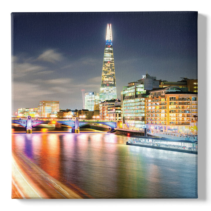 Quadro su tela Panoramica Londra di notte dell'album Night city di Ideandoo stampa su tela di alta qualità per arredamento casa o ufficio